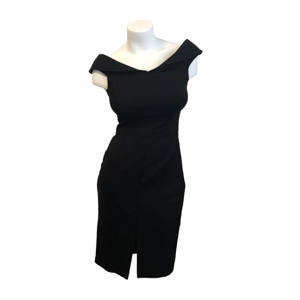 Adelyn Rae Black Dress Womens XS Portrait Collar New Minor Flaw